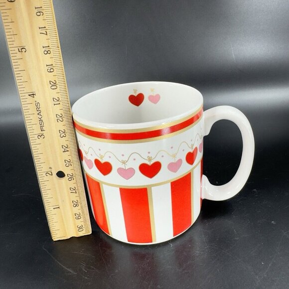 Flowers Inc Balloons Ceramic Coffee Mug Cup Red Pink Hearts Made Korea Vintage - Picture 5 of 12